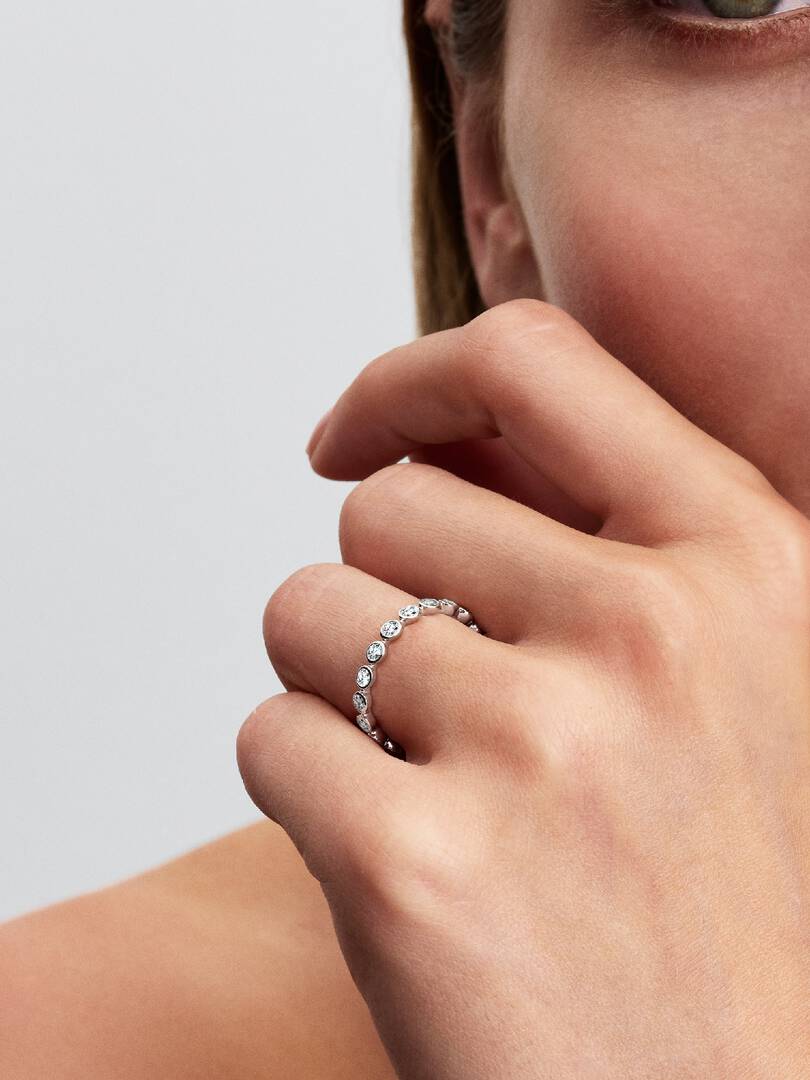 Pandora Era Lab-Grown Diamonds 14k White Gold Eternity Ring 0.70 ct TW, 14k white gold