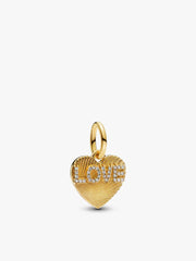 BE LOVE Engravable Golden Love Heart Charm Bracelet Set 2 Quantity
