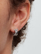 Crossover Pavé Hoop Earrings Sterling silver