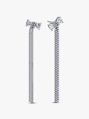 FINAL SALE - Pavé Bow Drop Earrings Sterling silver
