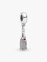 FINAL SALE - Sparkling Wine Bottle Dangle Charm Sterling silver