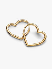 Asymmetrical Heart Hoop Earrings 14k gold plating