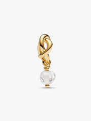 Faceted Clear Eternity Circle Dangle Charm 14k gold plating