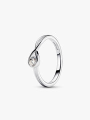 Pandora Infinite Sterling Silver Lab-grown Diamond Ring 0.15 ct TW, Sterling silver