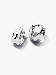 FINAL SALE - Rippled Small Hoop Earrings Sterling silver