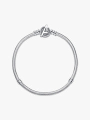 Pandora Moments Marvel The Avengers Logo Clasp Snake Chain Bracelet Sterling silver