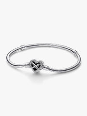 Pandora Moments Sparkling Infinity Heart Clasp Snake Chain Bracelet Sterling silver