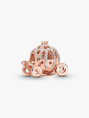 Disney Cinderella Sparkling Carriage Charm 14k rose gold plating