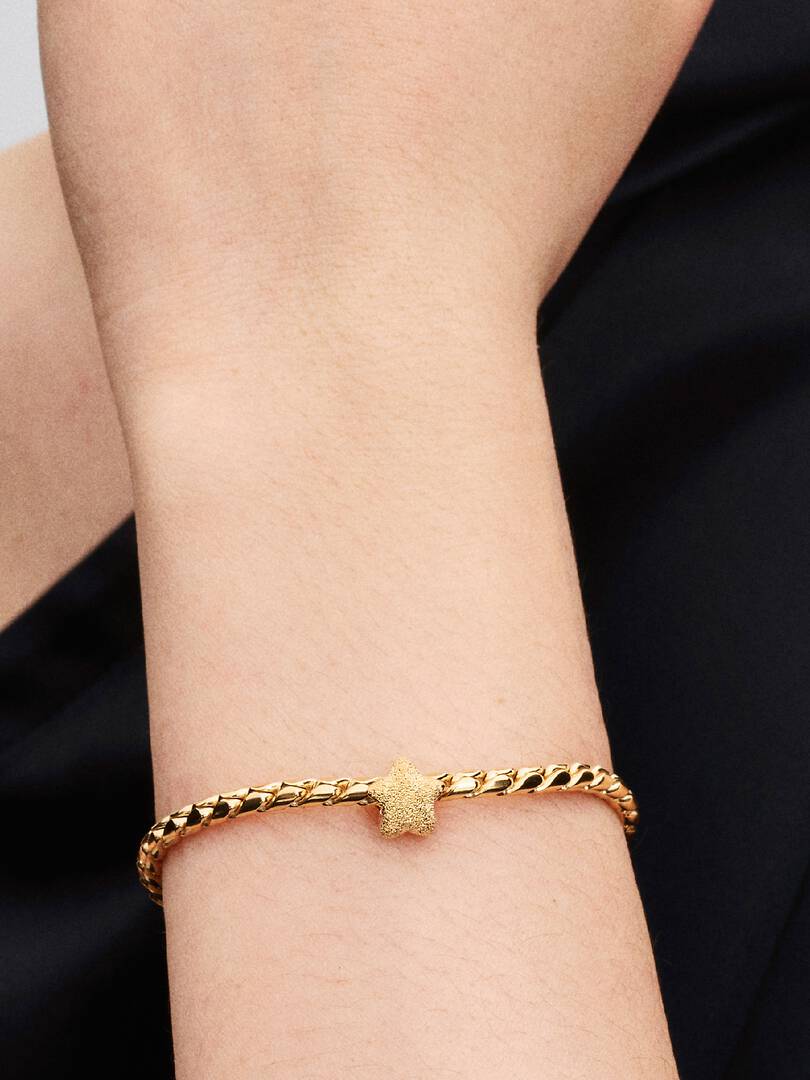 Textured Star Mini Charm 14k gold plating