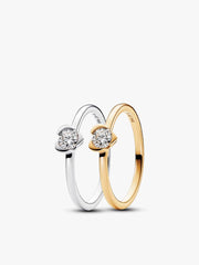 Lab-Grown Diamond Heart Ring Set 2 Quantity