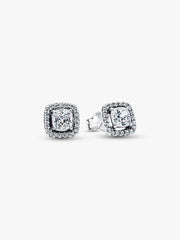 Square Halo Stud Earrings Sterling silver
