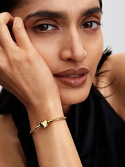 Heart Clasp Faceted Snake Chain Bracelet 14k gold plating