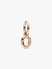 FINAL SALE - Letter O Script Alphabet Dangle Charm 14k rose gold plating