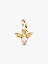 White Bee Mini Dangle Charm 14k gold plating