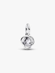 FINAL SALE - Clear Eternity Circle Dangle Charm Sterling silver