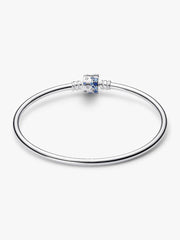 FINAL SALE - Sparkling Barrel Clasp Bangle Sterling silver