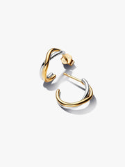 Organically Shaped Two-tone Open Hoop Earrings Sterling silver, 14k gold plating