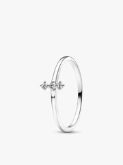 Pandora Era Lab-Grown Diamond White Gold Open and Trio Ring Set 2 Quantity