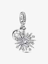 Sparkling Firework Double Dangle Charm Sterling silver