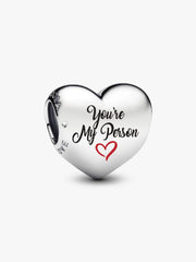 Engravable You're My Person Heart Charm Sterling silver