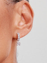 FINAL SALE - Pavé Dangle Hoop Earrings Sterling silver