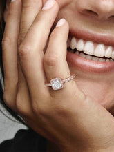 Square Sparkle Halo Ring 14k rose gold plating