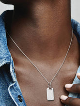 Engravable Rectangle Tag Pendant Sterling silver