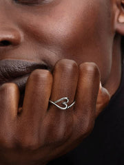Organically Shaped Heart Small Ring Sterling silver