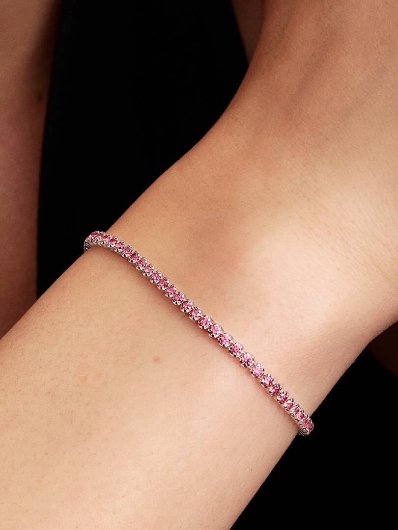 Pink Small Tennis Bracelet Sterling silver