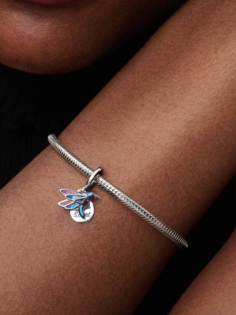 Hummingbird Double Dangle Charm Sterling silver
