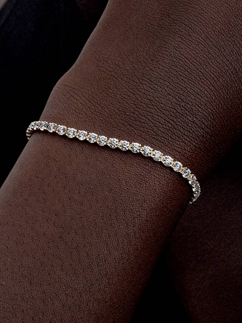 Pandora Era 14k White Gold Lab-grown Diamond Tennis Bracelet 4.60 ct TW, 14k white gold