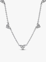 Triple Stone Heart Station Necklace and Earring Set 2 Quantity