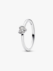 Pandora Talisman Sterling Silver Lab-grown Diamond Heart Ring 0.25 ct TW, Sterling silver