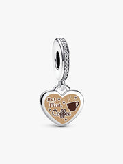 But First Coffee Dangle Charm Sterling silver