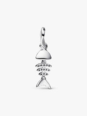 Turquoise-colored Fishbone Dangle Charm Sterling silver