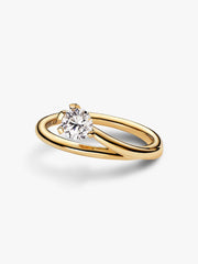 FINAL SALE - Pandora Nova 14k Gold Lab-grown Diamond Asymmetric Ring 0.50 ct TW, 14k gold