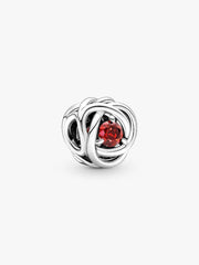 July True Red Eternity Circle Charm Sterling silver