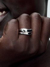 Organically Shaped Stacking Rings Sterling silver