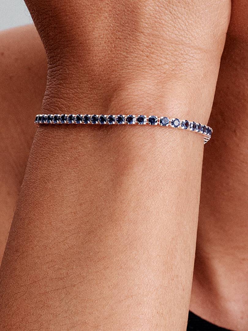 Sparkling Blue Tennis Bracelet Sterling silver