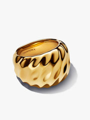 Rippled Statement Ring 14k gold plating