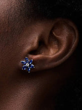 Sparkling Blue Herbarium Cluster Stud Earrings Sterling silver
