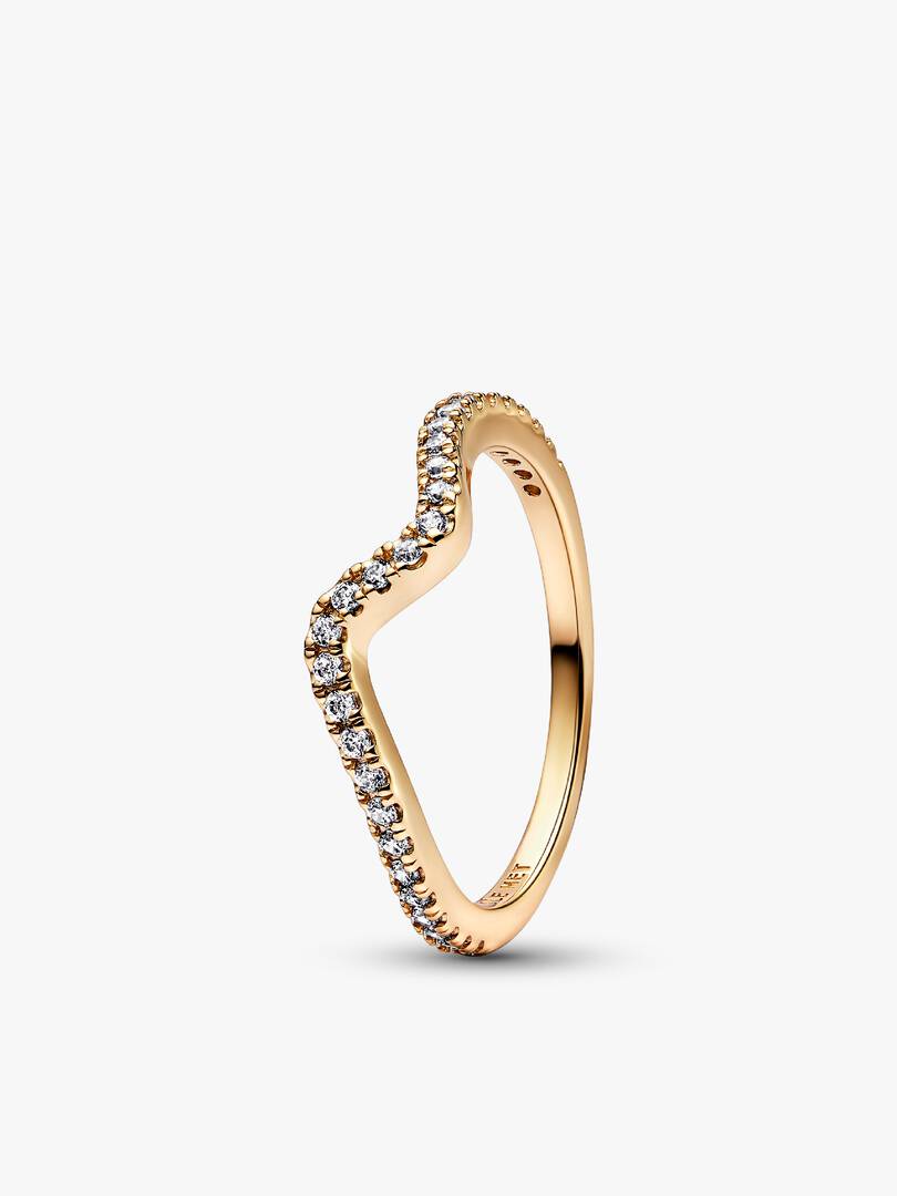 Pandora Timeless Pavé & Sparkling Wave Ring Set 2 Quantity