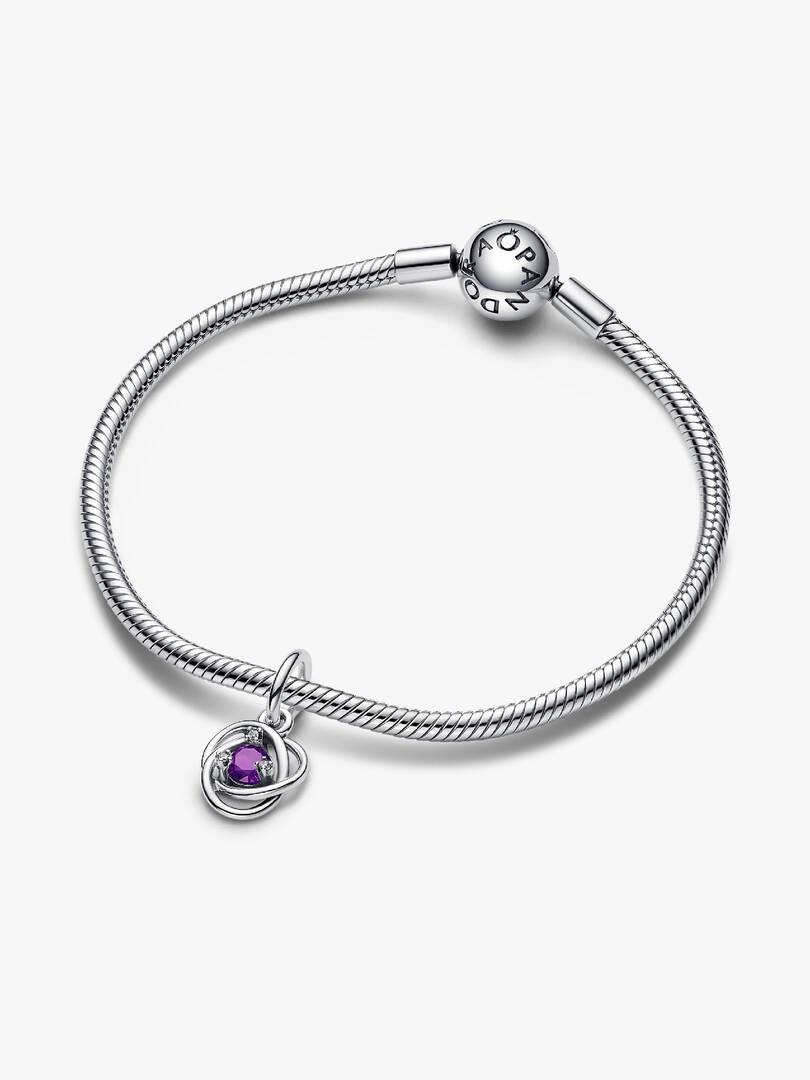 FINAL SALE - Purple Eternity Circle Dangle Charm Sterling silver