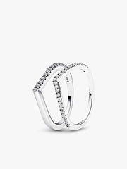 Shimmering Wishbone Ring Set 2 Quantity