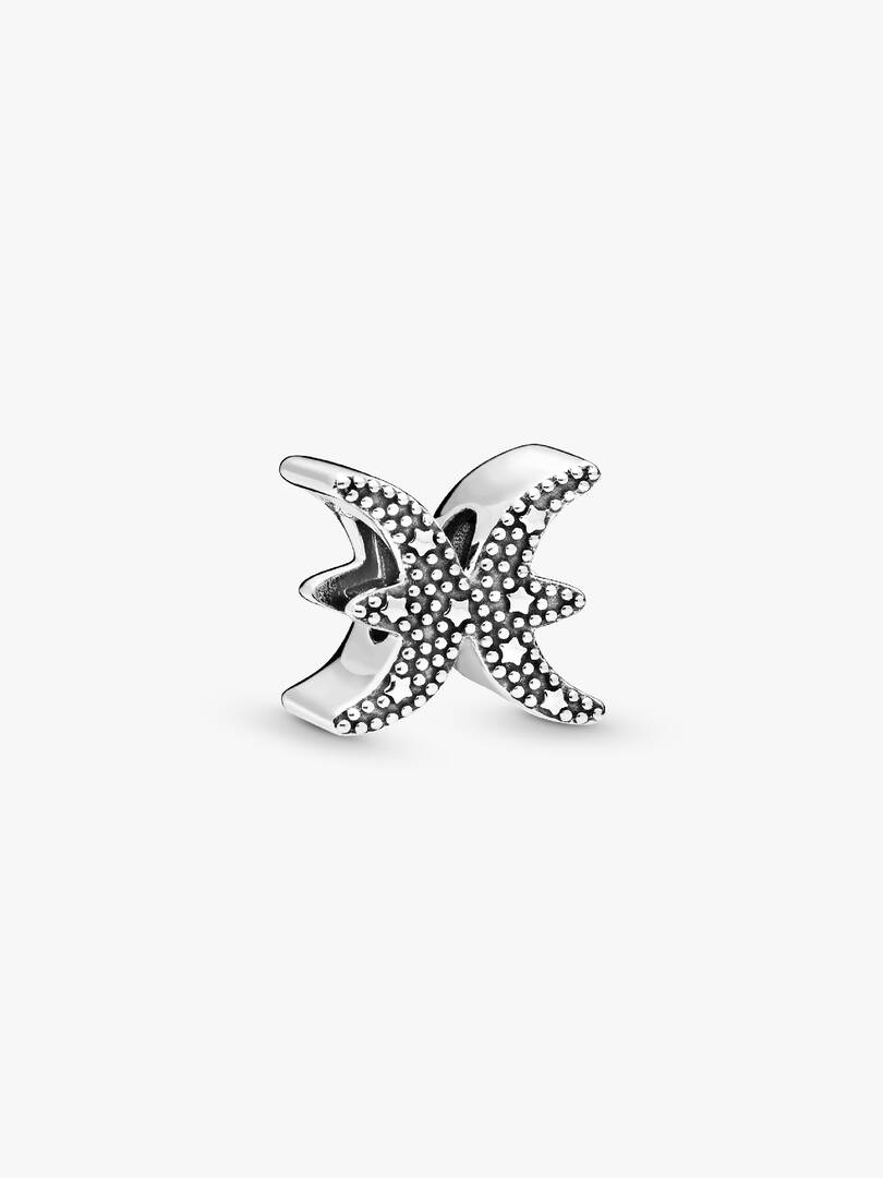 Sparkling Pisces Zodiac Charm Sterling silver