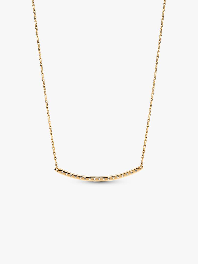 Pandora Era 14k Gold Lab-grown Diamond Pavé Bar Necklace 0.26 ct TW, 14k gold