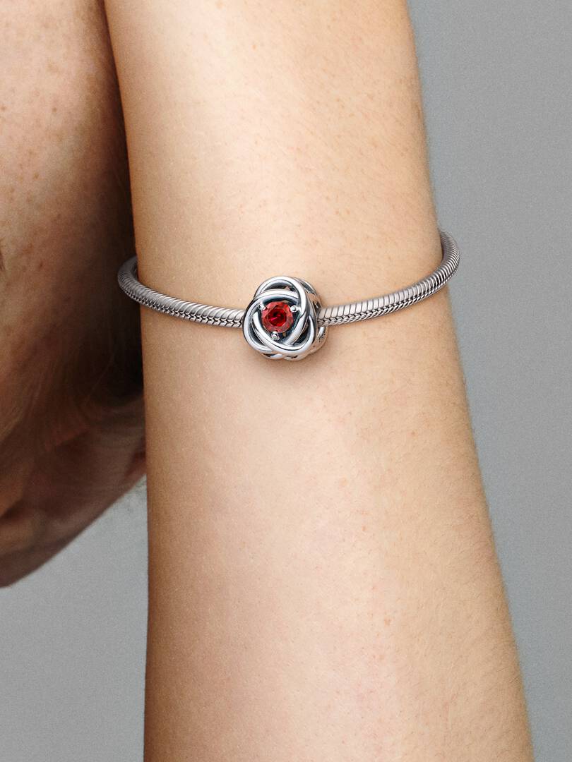 July True Red Eternity Circle Charm Sterling silver