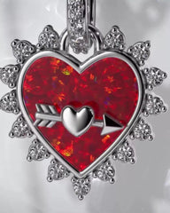 Spinnable Arrow Heart Dangle Charm Sterling silver