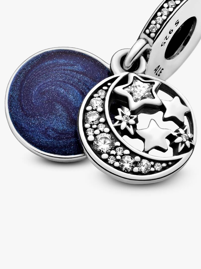 Moon & Blue Sky Dangle Charm Sterling silver