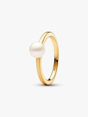 FINAL SALE - Treated Freshwater Cultured Pearl Ring 14k gold plating
